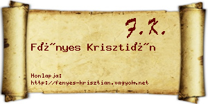 Fényes Krisztián névjegykártya